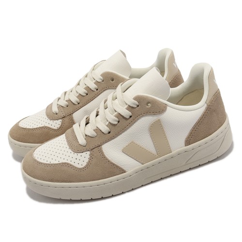 

Veja V-10 Chromefree Leather White Sable Sahara Khaki Women Casual VX0503123A, Белый, V-10 Chromefree Leather