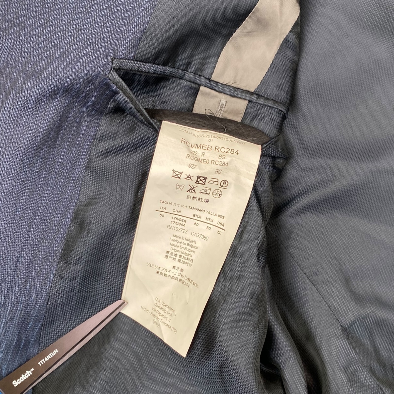 Armani Collezioni Suit Mens M Line Navy Pinstriped 2 Button Wool 2pc - 40R / 32W