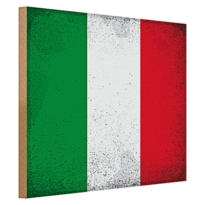 Holzschild Flagge Italien 40x30cm Flag of Italy Vintage