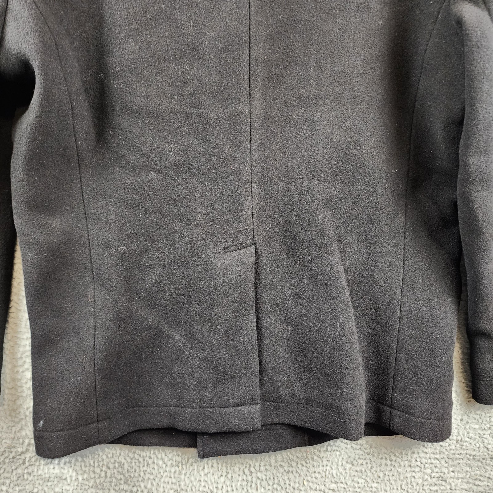 Pre-owned John Varvatos Wool Carlos Vintage I Peacoat Men's 56/xl Black Front Button L/s