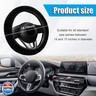 Suvnie Car Fluffy Steering Wheel Cover, 15'' Universal Furry Auto Steering Wheel Protector for Warm Winter, Elastic Non-Slip Car Steering Wheel Cover, Vehicle Interior Decor Accessories (Black)