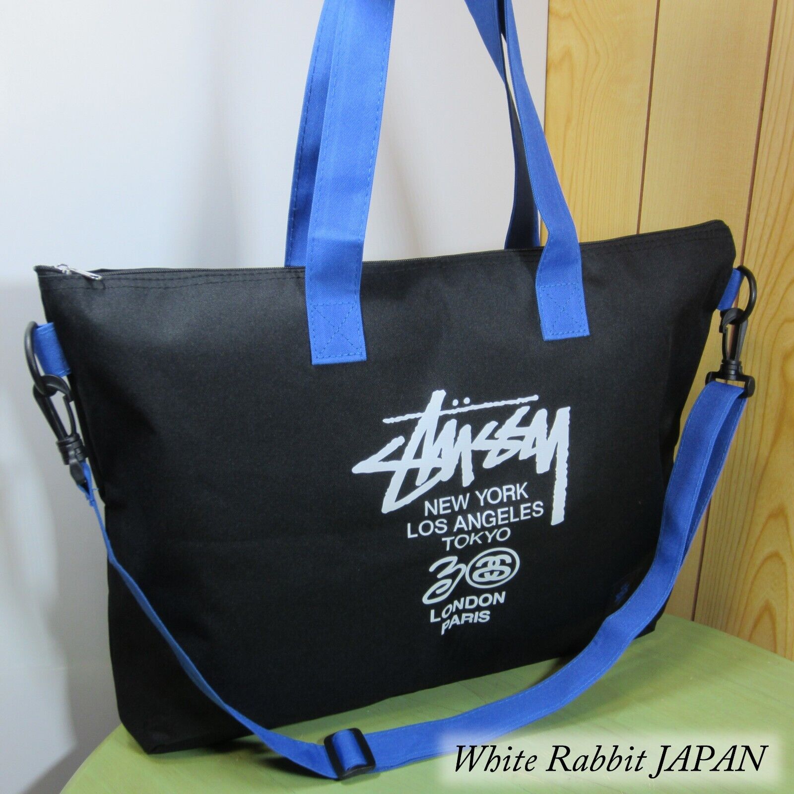 STUSSY 2Way Shoulder Bag Tote Bag Black 30th Anniversary STUSSY 2Way Shoulder Bag Tote Bag Black 30th Anniversary
