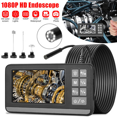 Dual Lens Industrial Endoscope Borescope LCD 4.3inch 8mm Inspection Snake Camera