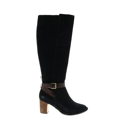 

Clarks Spiced Flame 26127277 Женские черные кожаные ботфорты на молнии 9.5, Черный, Clarks Spiced Flame