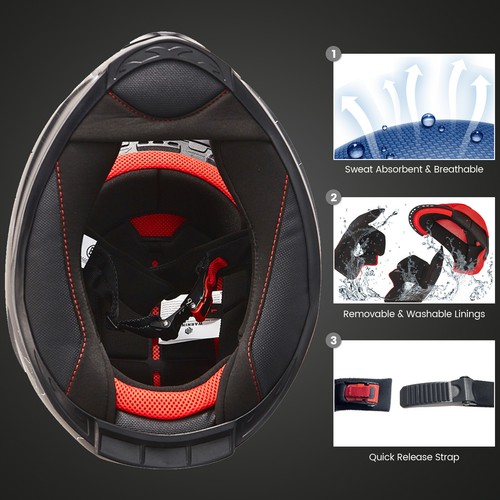 ILM USED Full Face Motorcycle Helmets for Adults Dual Sport Pinlock Anti Fog DOT