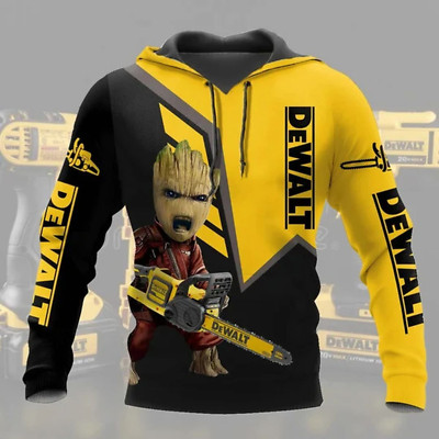 Dewalt Tool Yell Men Pullover Hoodie 3D Print Baby Groot Dewalt Shirt Gift's Fan