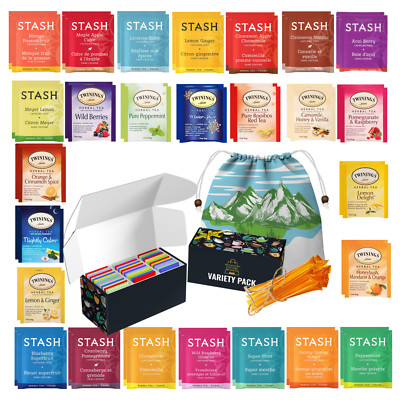 Herbal Tea Variety Pack Tea Box   Caffeine Free Herbal Tea Gift Set with Honey