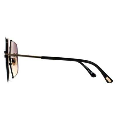 Pre-owned Tom Ford Sunglasses Warren Ft0867 01b Shiny Black Smoke Gradient In Gray