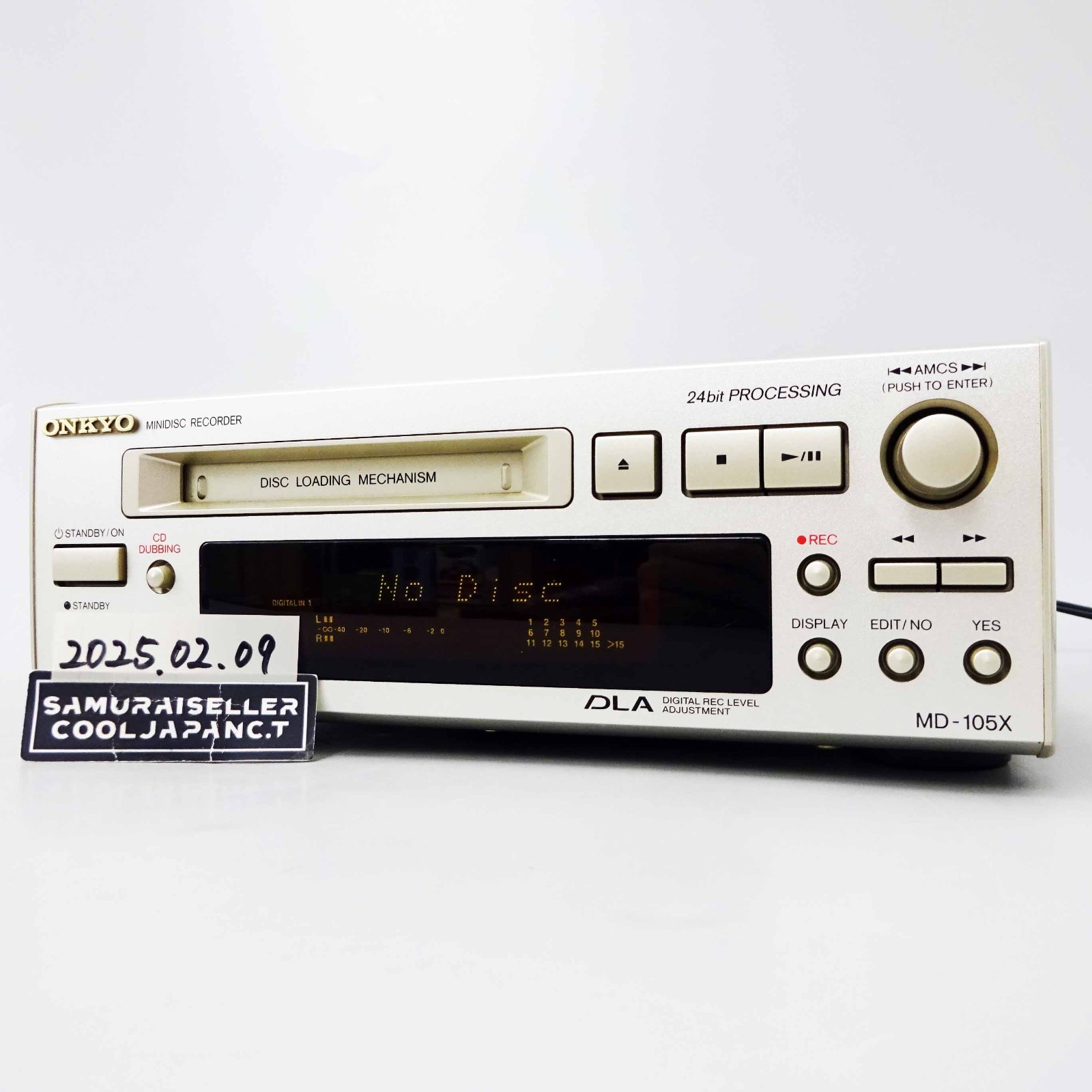 ONKYO ミニディスクレコーダー MD-105X 再生、録音可 ONKYO Mini Disc Recorder MD-105X Silver High Speed Audio MD