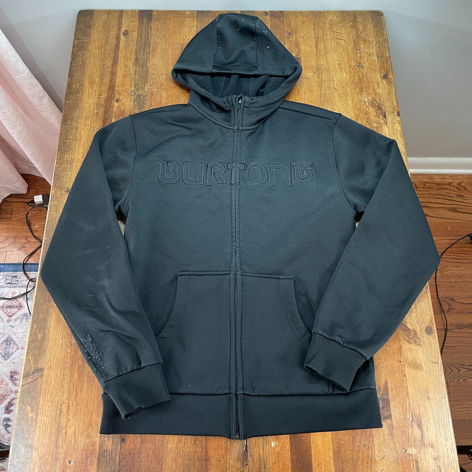 Burton Hoodie Mens Small Black Full Zip Dry Ride Long Sleeve Snowboard Read  | eBay