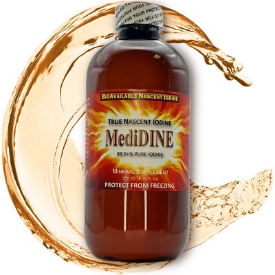 MediDINE  Thyroid Booster True Nascent Free-Elemental I2 Iodine Nutrient: 250 mL