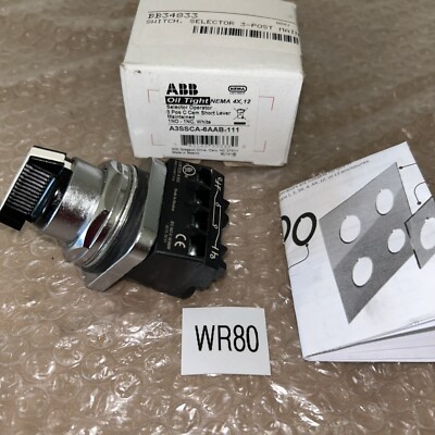 ABB SELECTOR OPERATOR 3pos.SWITCH NIB FAST SHIPPING! + WARRANTY