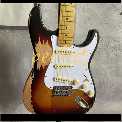Factory Vintage Relic ST Electric Guitar Maple Neck&Fretboard 21Frets SSS Pickup