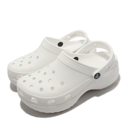 

Crocs Classic Platform Clog W White Women Platform Slip On Sandals 206750-100, Белый, Classic Platform Clog W