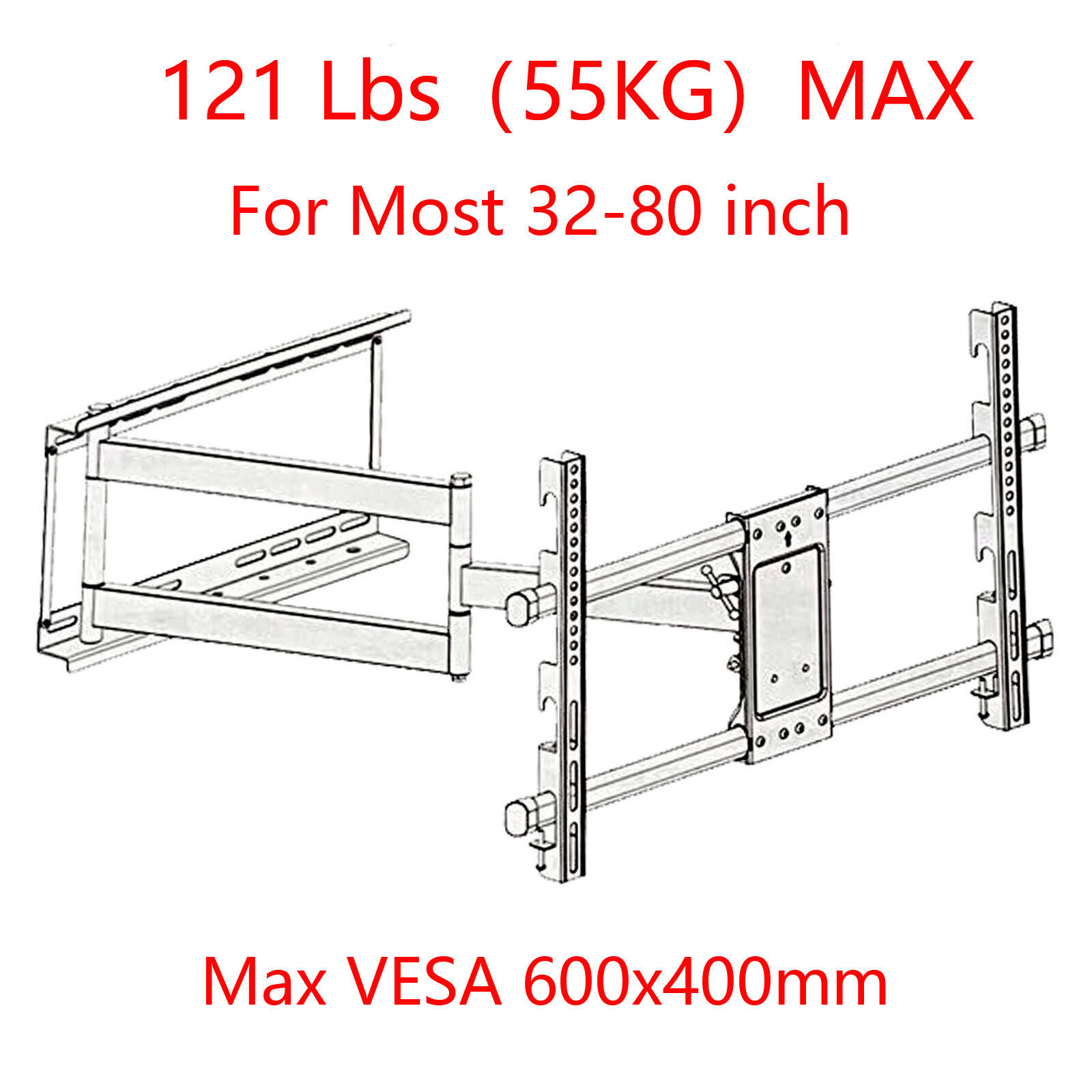 Full Motion HDTV TV Wall Mount Bracket 32 - 80 " for Samsung