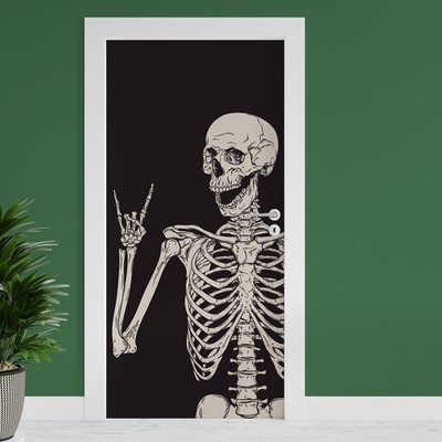 Türfolie "Rock Skeleton" 90x200cm Türposter Deko Aufkleber Folie Tapete TF03-24
