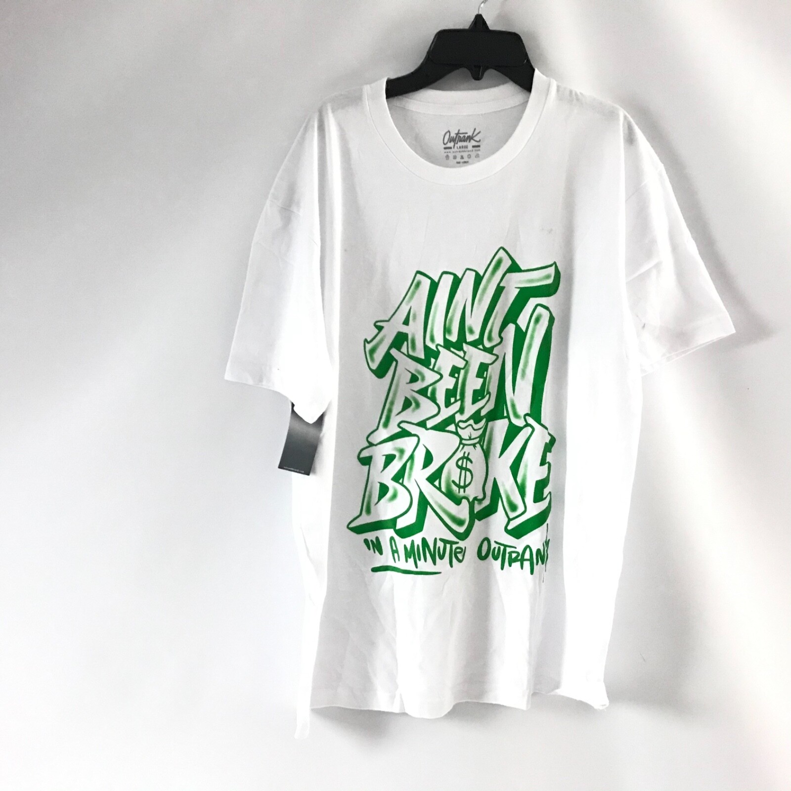OutRank Brand Miami Streetwear Men's L Tee White T-Shirt