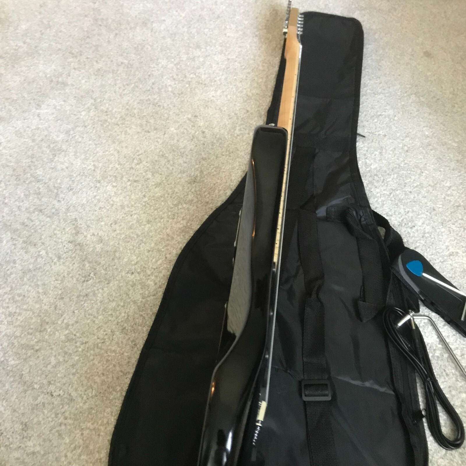 Black Electric Guitar Starter Package with 20-Watt Amp, Full-Size, Strat Style