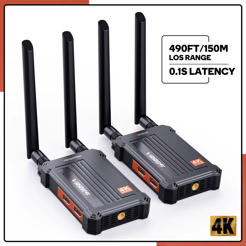 Wireless 4K HDMI Transmitter and Receiver Dual HDMI Output Wireless Extender kit