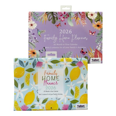 2026 Family Home Planner Organiser 5 Columns A3 Month to View Calendar