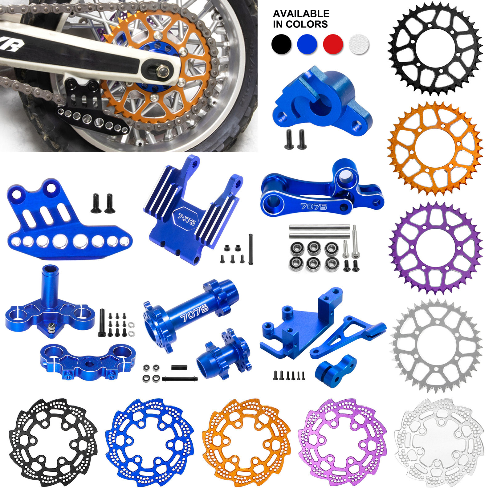 ALUMINUM COMBO UPGRADE PARTS SET FOR 1/4 LOSI PROMOTO-MX MOTORCYCLE LOS06000