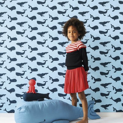 Bambino XVIII Whales Wallpaper Blue Rasch 531510 New