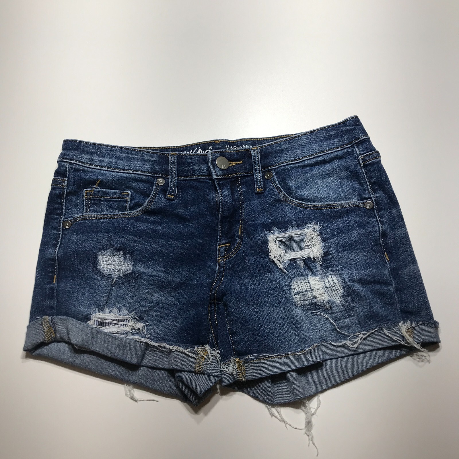 Mossimo Denim Jean Shorts Womens Sz 2/26 Power Stretch Mid