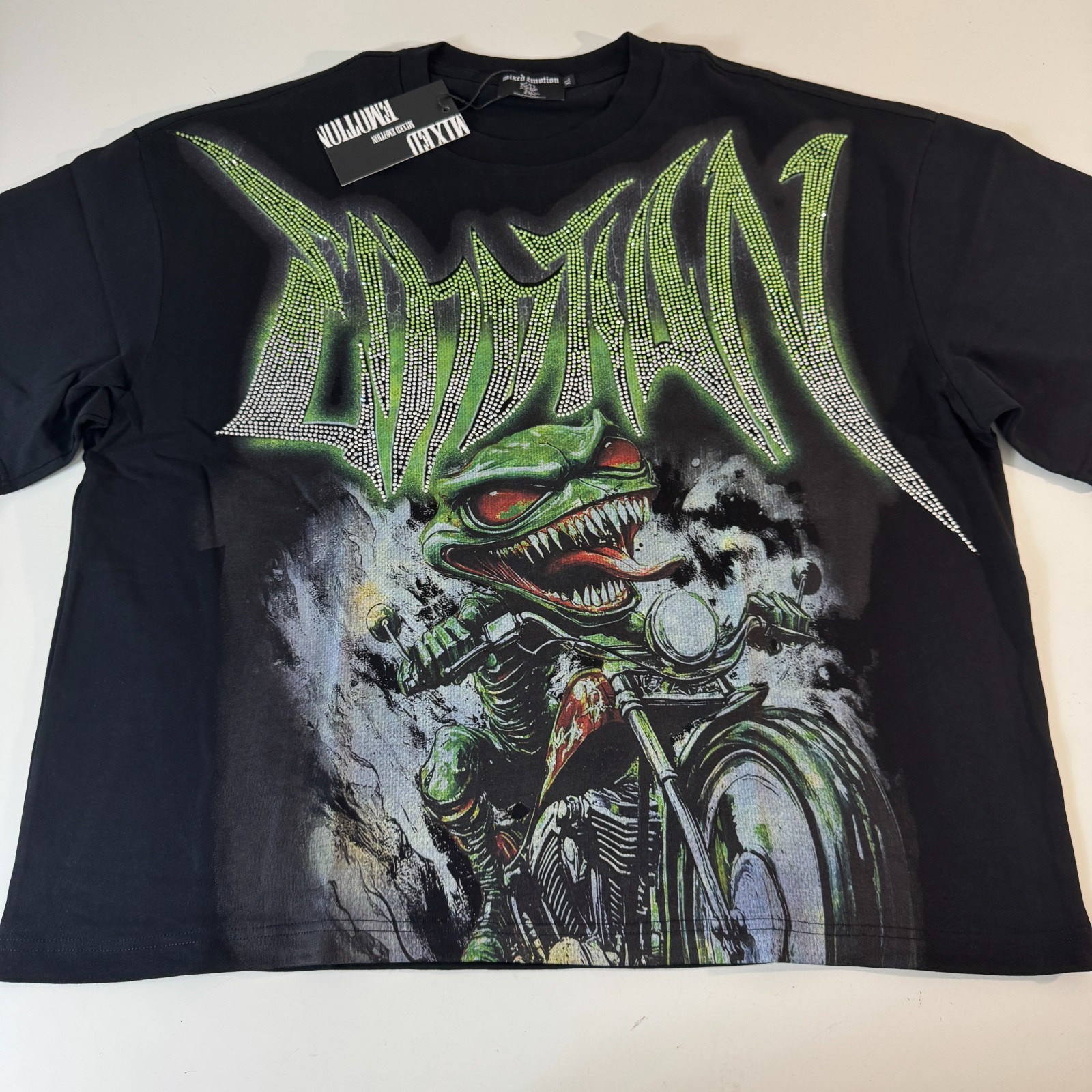 Goblin Tシャツ　ブラックXL Mixed Emotion Goblin Rhinestone T-Shirt Size XL Black