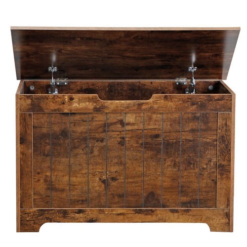 Wooden Chest Storage Large Toys Box Blanket Books Shoes for Bedroom Rustic Brown