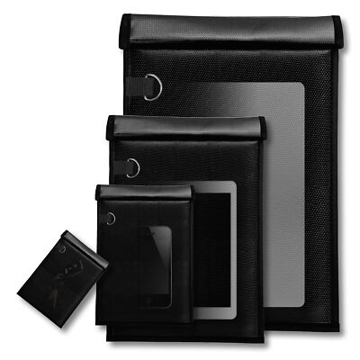 4 Pack RFID Blocking Faraday Bags for Car Keys, Phones, Tablets and Laptops