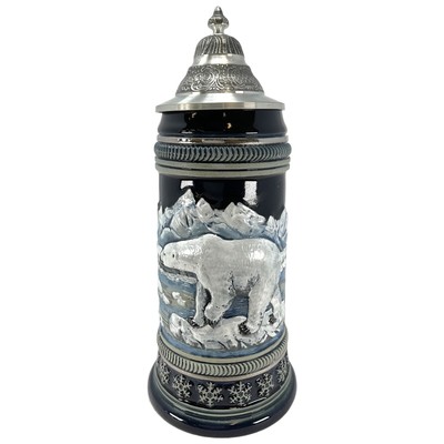 Polar Bear Walking on Ice German Beer Stein 1 Liter Made in Germany