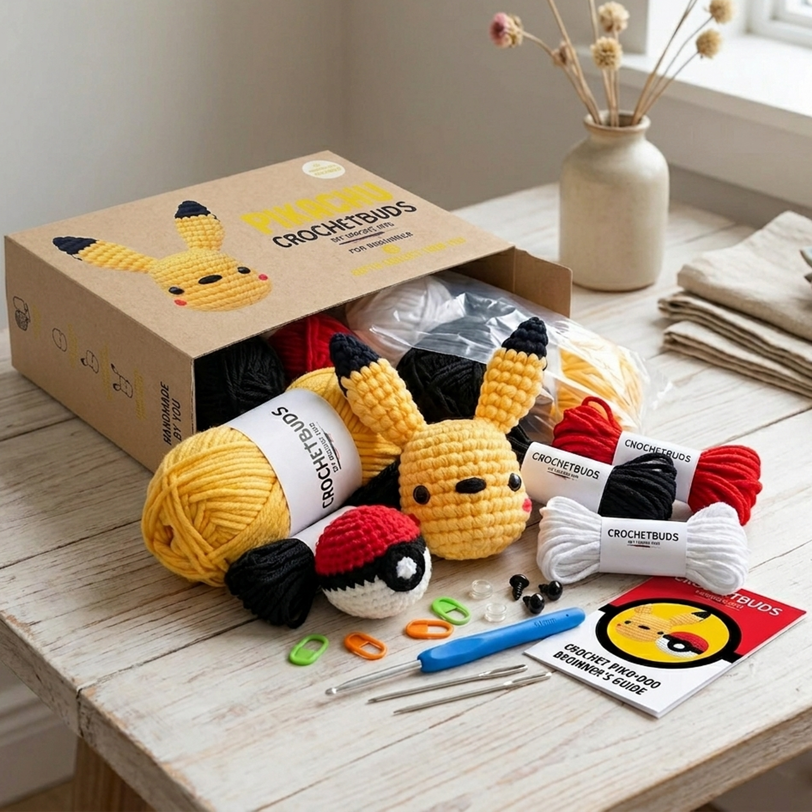Pikachu & Pokeball Crochet Kit – Make Cute Plushies with Video Support