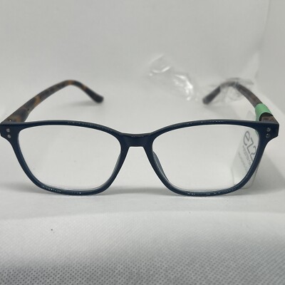 Foster Grant designer unisex ez2c reading glasses  +1.50 mag  blue  tortoise