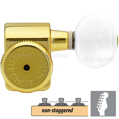 NEW Hipshot Non-Stag Tuners Kit Fender  Directrofit  LOCKING Oval Pearl - GOLD