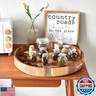 20 Inch Extra Large Round Serving Tray HeavyDuty Acacia Wood Tray for Oversized Ottoman Coffee Table and Counter Giant Decorative Organizational Tray Extensive Kitchen Serveware