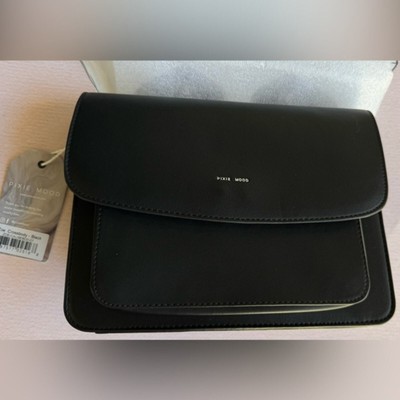 Pixie Mood Womens Vegan Leather Zoe Crossbody Bag Handbag Black One Size New