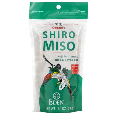 Eden Foods Certified Organic Shiro Miso 12 1 унция 345 г Кошерный, органический