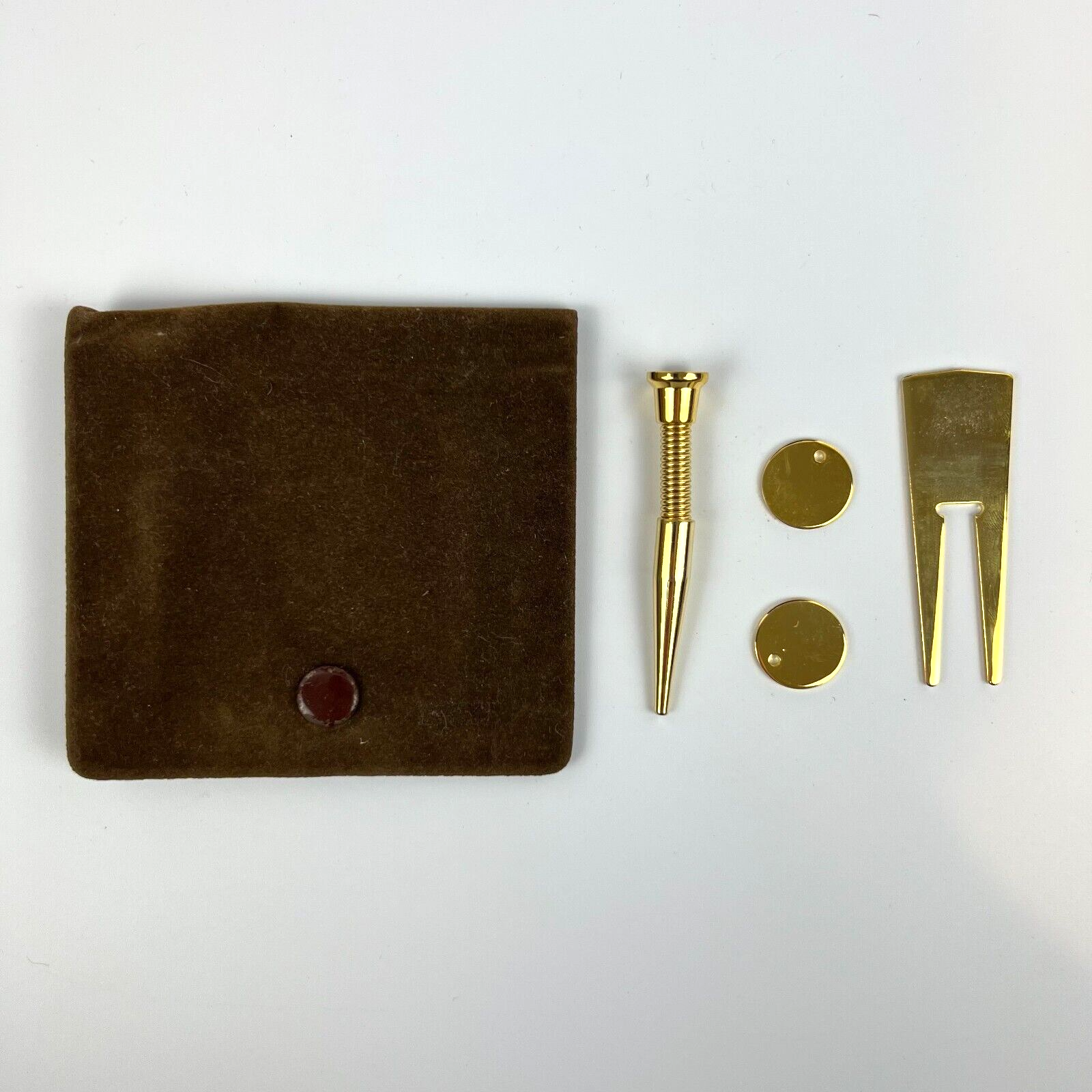 Gold Toned Flexible Golf Tee Golf Divot Replacement Tool Golf Ball Marker UNUSED