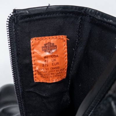 Harley-Davidson Women’s 6.5M Black Leather Biker Boots Zip Up Mid Calf Buckle — image 8