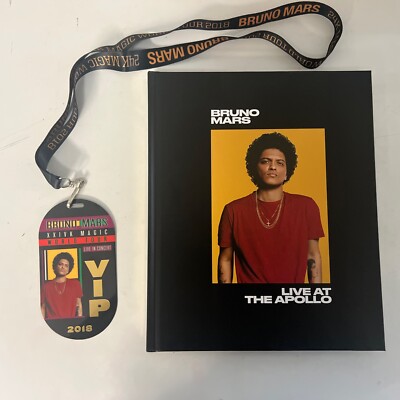 Bruno Mars Live At The Apollo 24K Magic Hardcover 2017+2018 vip pass world tour