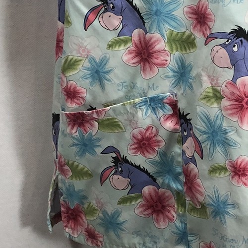 Disney Scrub Top XLarge Eeyore To Know Me Is To Love Me Hawaiian 2 Front Pockets