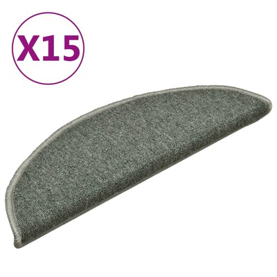 Treppenmatten 15 Stk. Dunkelgrün 56x17x3 cm T9J1