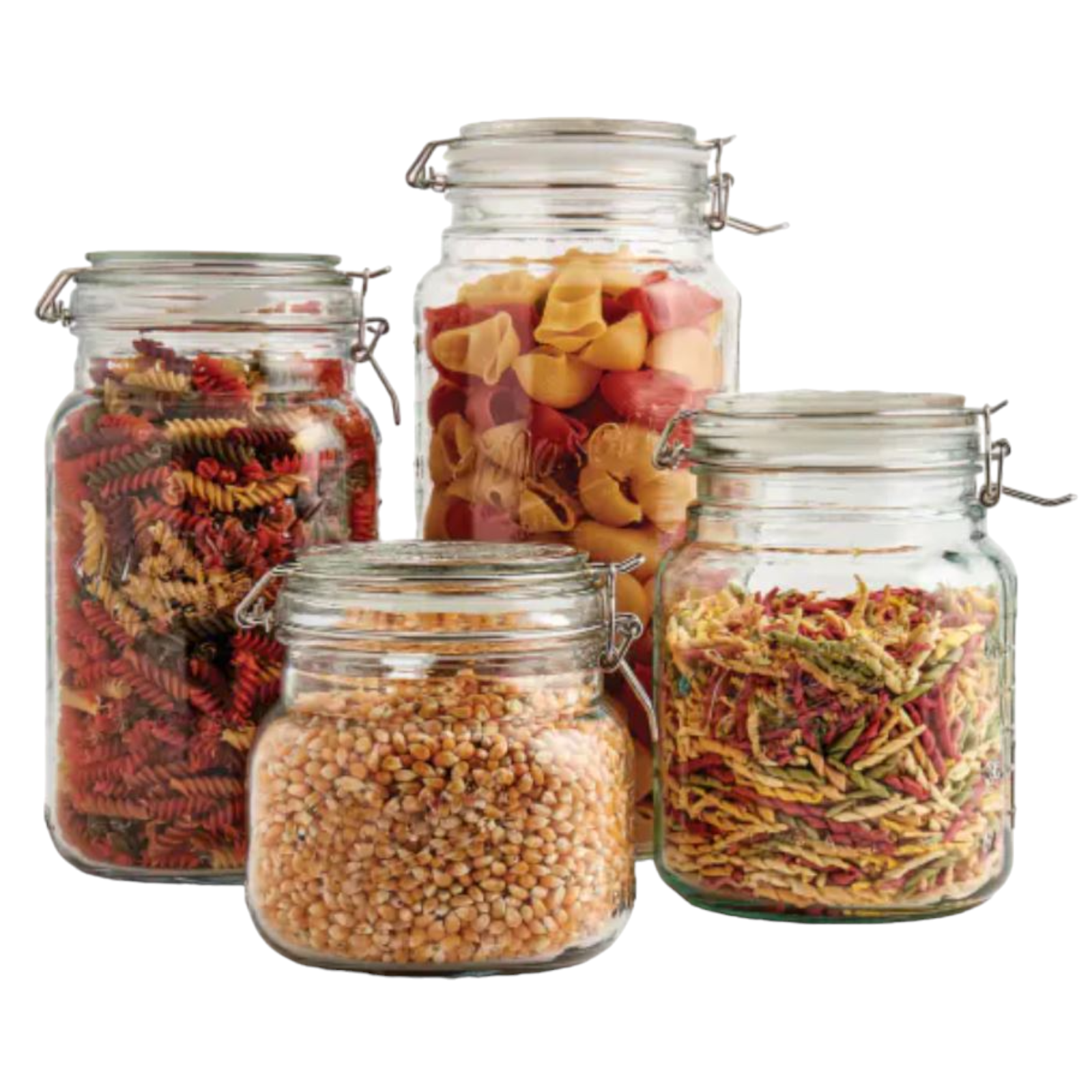 Mason Jar Kitchen Canister Set 4 Pc Jumbo Glass Jars Kitchen Storage Clamp Lid