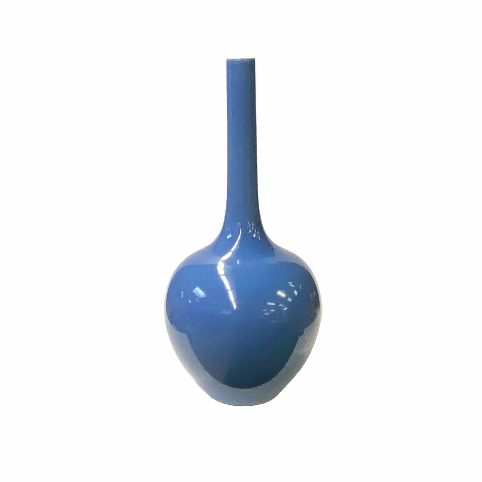 Oriental Midnight Blue Glaze Porcelain Plain Long Neck Vase ws1835S Oriental Midnight Blue Glaze Porcelain Plain Long Neck Vase ws1835S