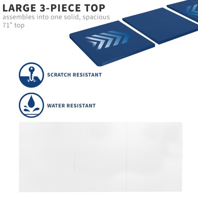 VIVO White 71 x 30 inch Universal Table Top for Sit to Stand Desk Frames