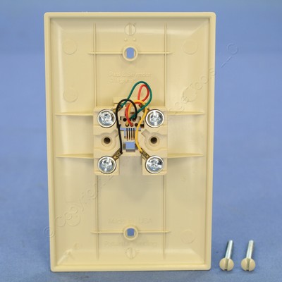 10 P&S Ivory RJ11 Modular 4-Wire Telephone Jack 1-Gang Wallplates 625B4 TPTE1-I
