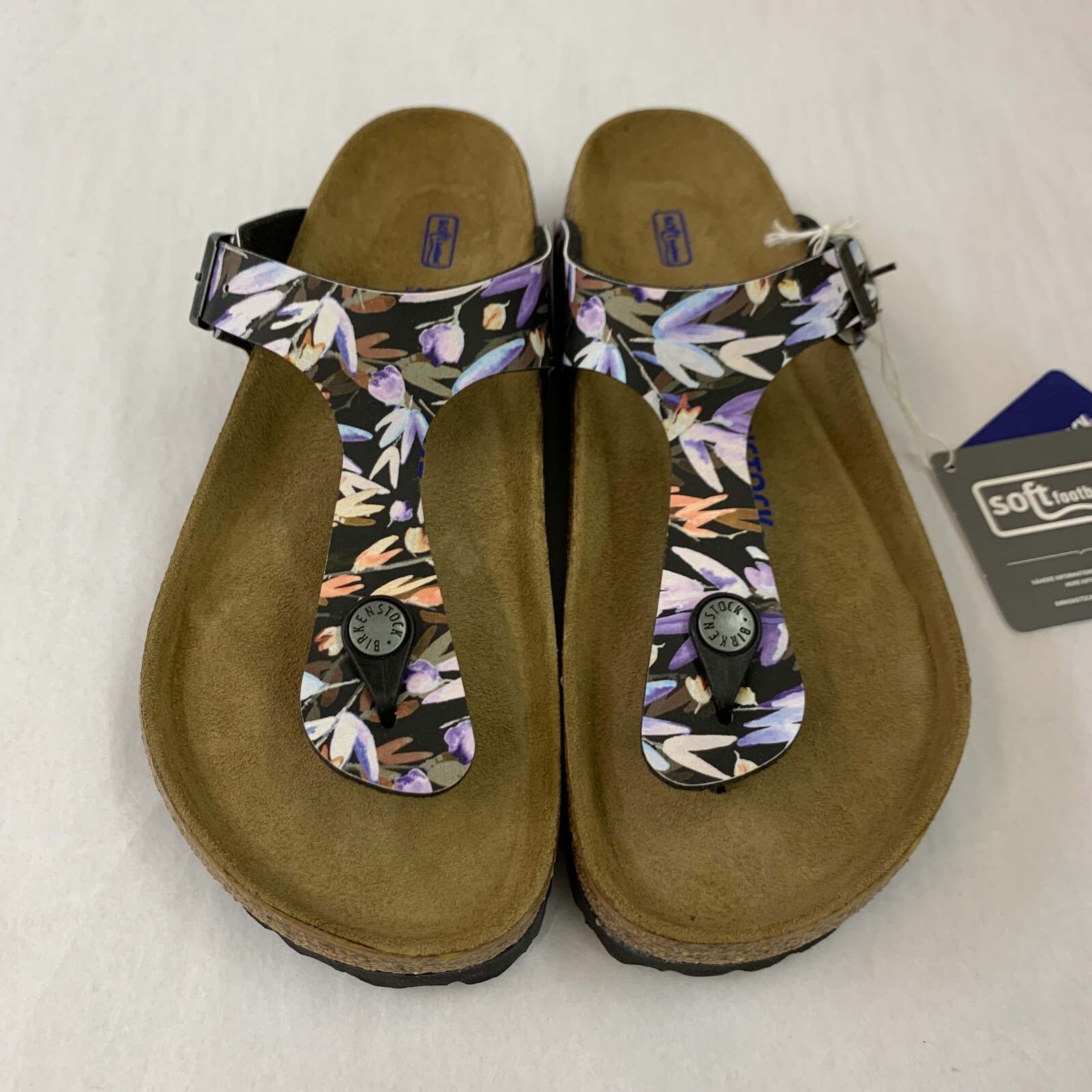 Birkenstock New w/o Box Gizeh Floral Fades Black Birko Flor