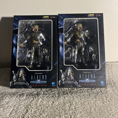 Aliens V Predator Requiem Unmasked Wolf Predator Lot Of 2 4  Action Figure