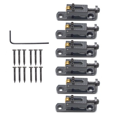 6pcs Single String Roller Saddle Guitar Bridge for cigar box banjo Black A