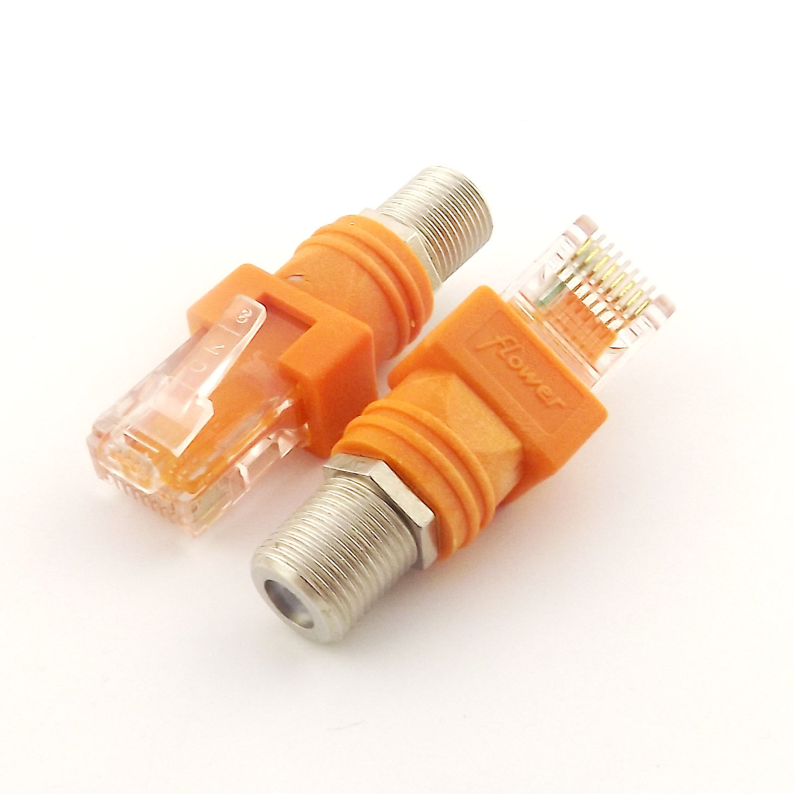 F Female to RJ45 Male Coaxial Coax Barrel Coupler Adapter RJ45 to RF